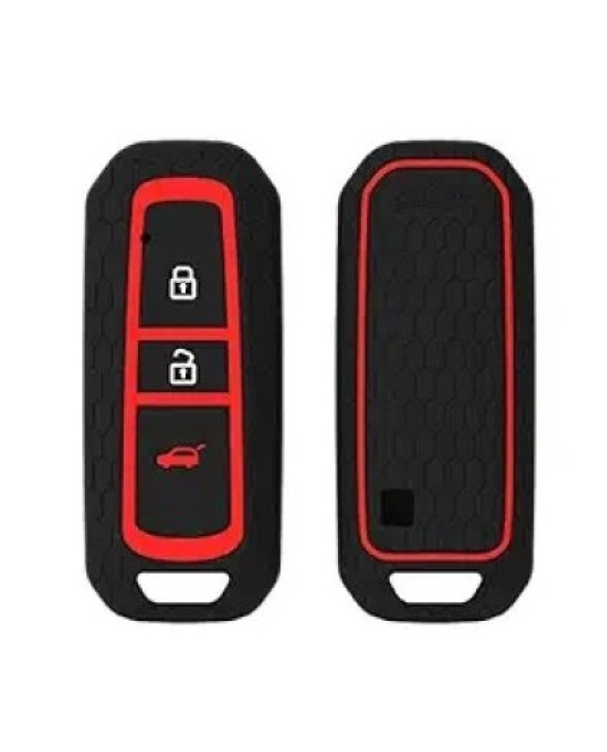 Keycare Silicon key cover KC36 fit for MG Hector 3 button smart key | Black